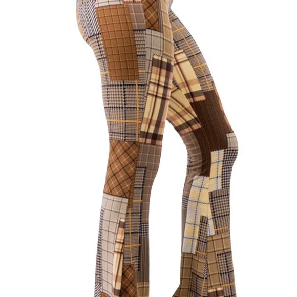 Brown Patchwork Pants - Picture 4 of 4